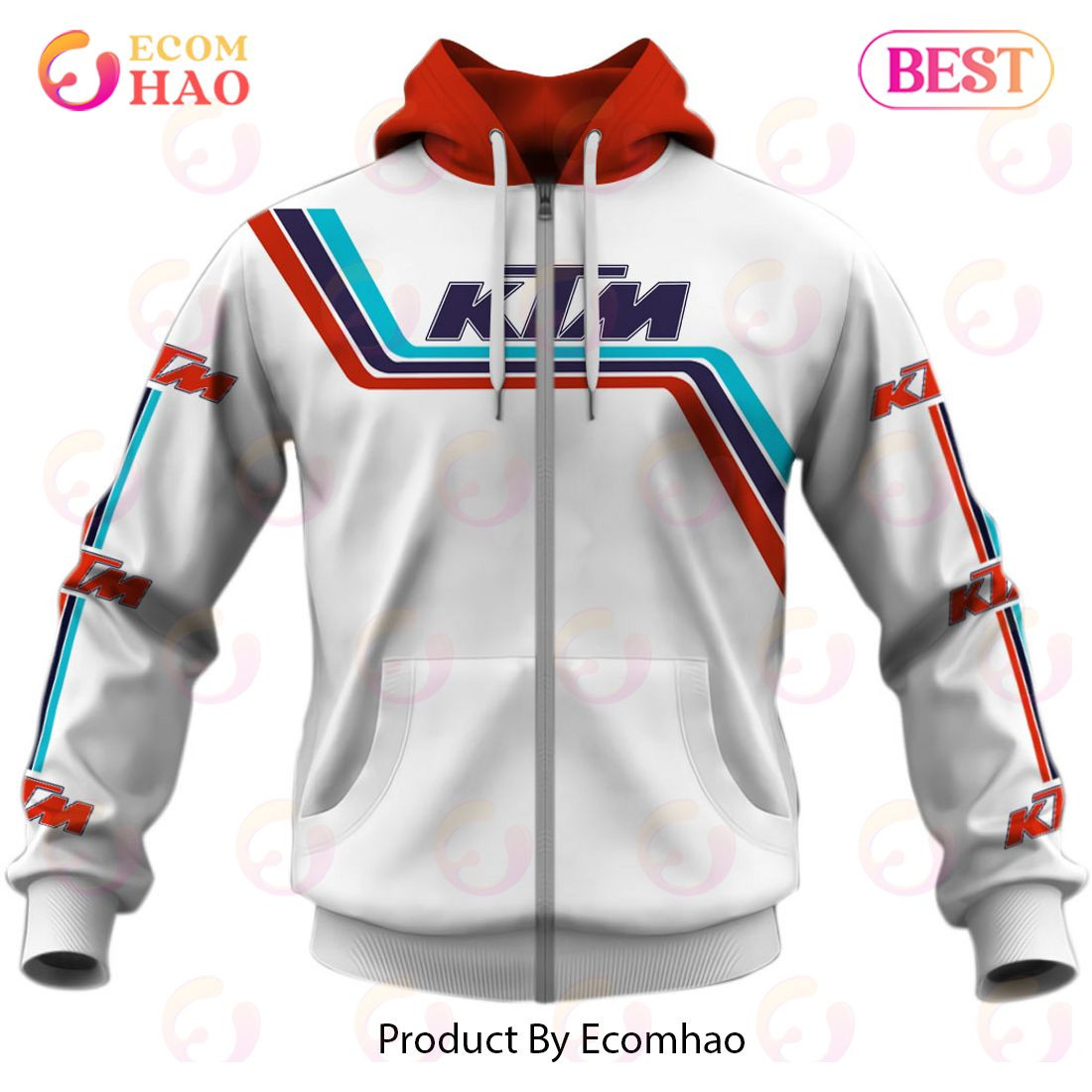 Customize Name Vintage Style KTM 250 Motocross Jersey MX Enduro AHRMA Motorcycle Dirt Bike 3D Hoodie, Zip Hoodie, Man - Women, Warm, Premium Quality HZ0501