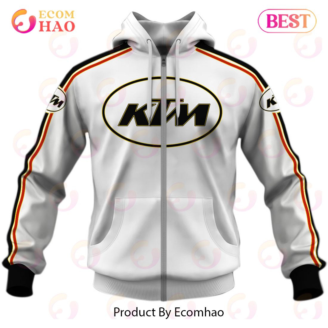 Customize Name Vintage Style KTM 70s Motocross Jersey MX Enduro AHRMA Motorcycle Dirt Bike 3D Hoodie, Zip Hoodie, Man - Women, Warm, Premium Quality HZ0501