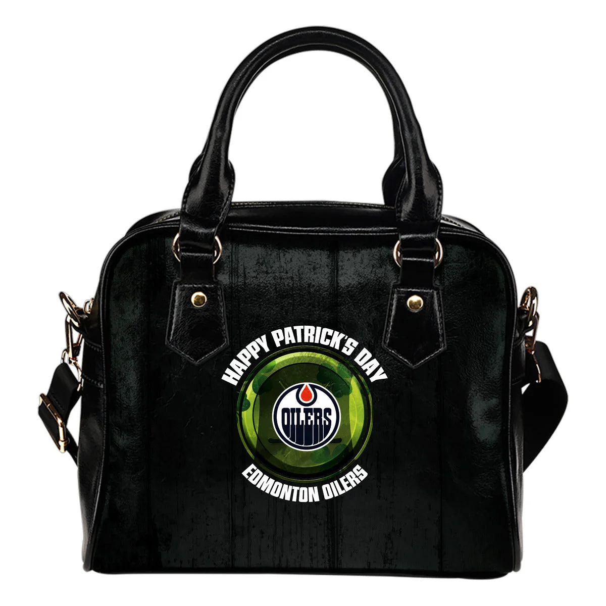 Retro Scene Lovely Shining Patrick's Day Edmonton Oilers Shoulder Handbags Sb0801
