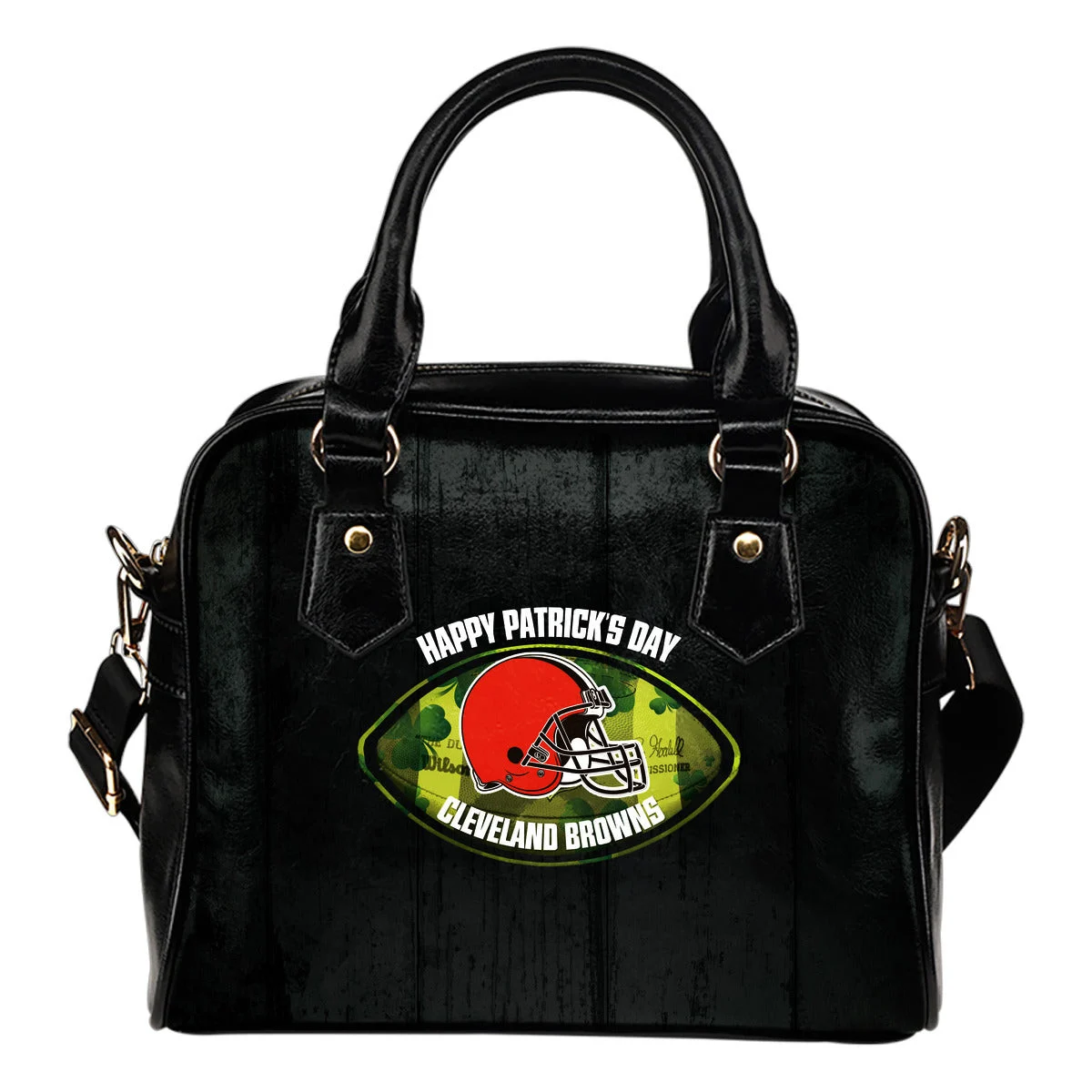 Retro Scene Lovely Shining Patrick's Day Cleveland Browns Shoulder Handbags Sb0801