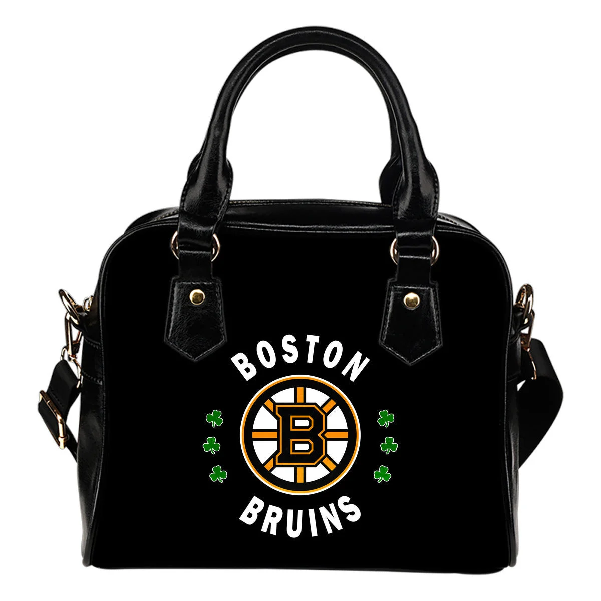 Central Beautiful Logo Circle Lucky Leaf Boston Bruins Shoulder Handbags Sb0801