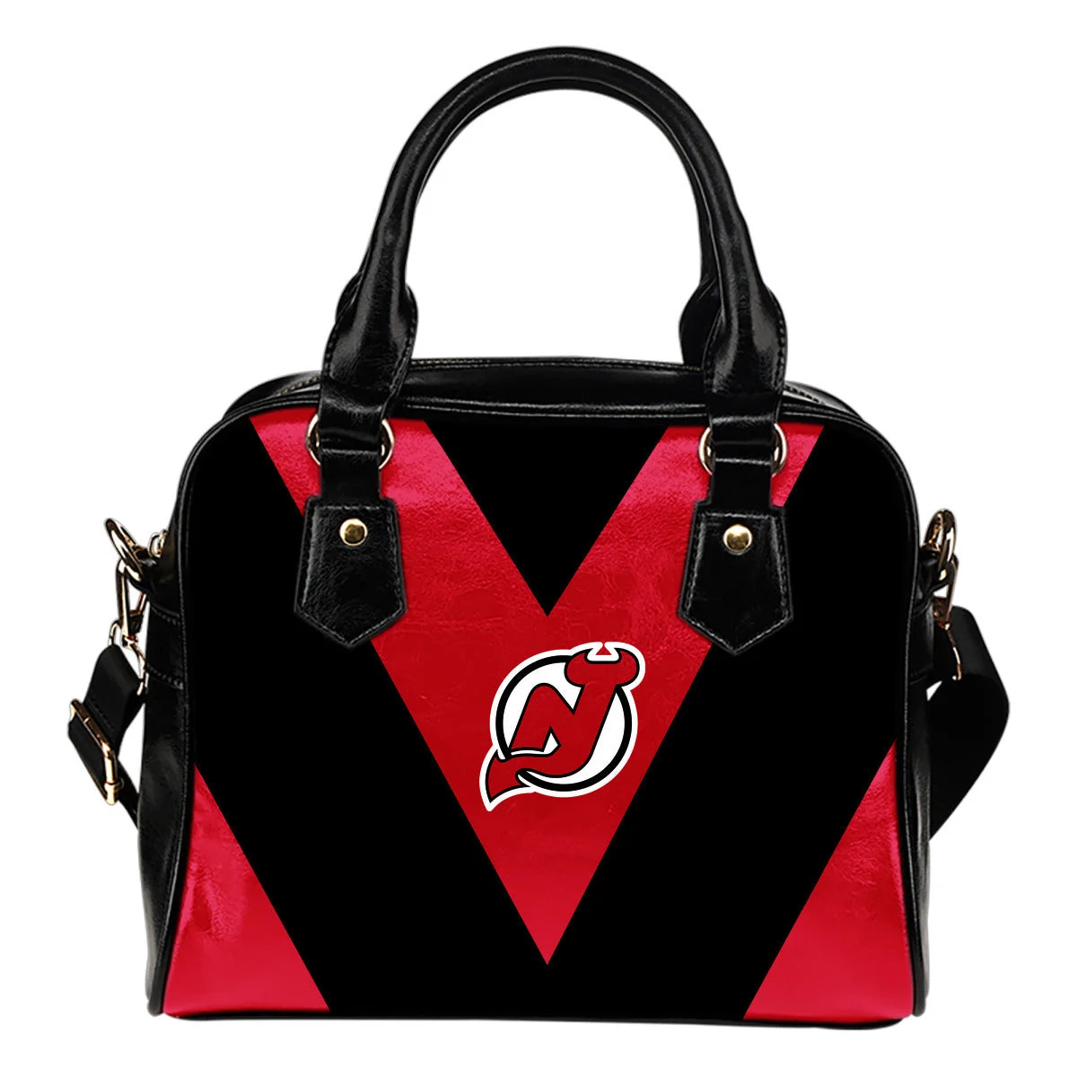 Triangle Double Separate Colour New Jersey Devils Shoulder Handbags Sb0801