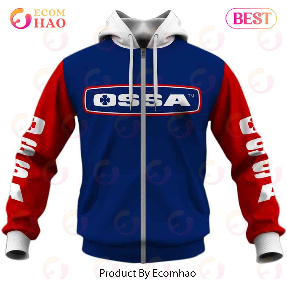 Customize Name Vintage Style Ossa Motocross Jersey MX Enduro AHRMA Motorcycle Dirt Bike 3D Hoodie, Zip Hoodie, Man - Women, Warm, Premium Quality HZ0501
