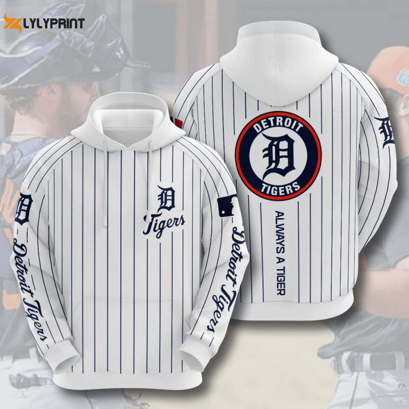 Detroit Tigers White Pullover Hoodie – Always a Tiger AOP Shirt HZ0501