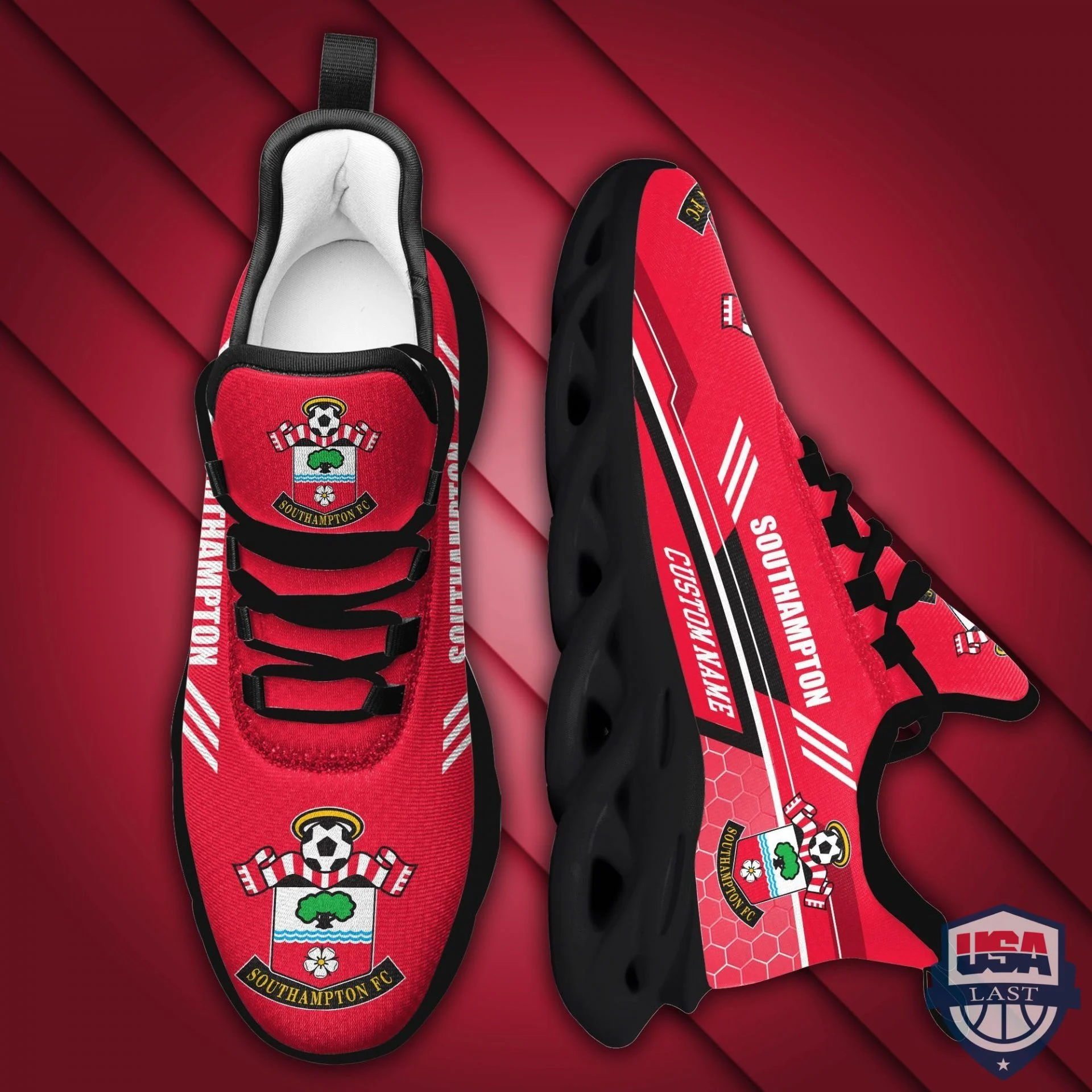 Custom Southampton FC Custom Name Red Max Soul Shoes for Men Women MS0601