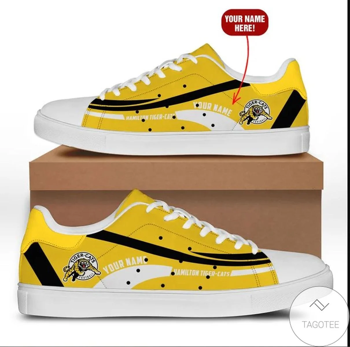 CFL Hamilton Tiger-Cats Custom Name Stan Smith Shoes , Trendy Style Sneakers ST0801