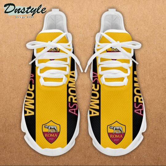 Custom AS Roma Yellow Stripes Black Max Soul Shoes Men Women MS0601