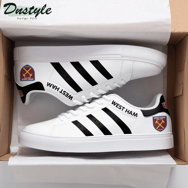 Custom West Ham United FC White Black Stan Smith Shoes, Trendy Style Sneakers ST0801