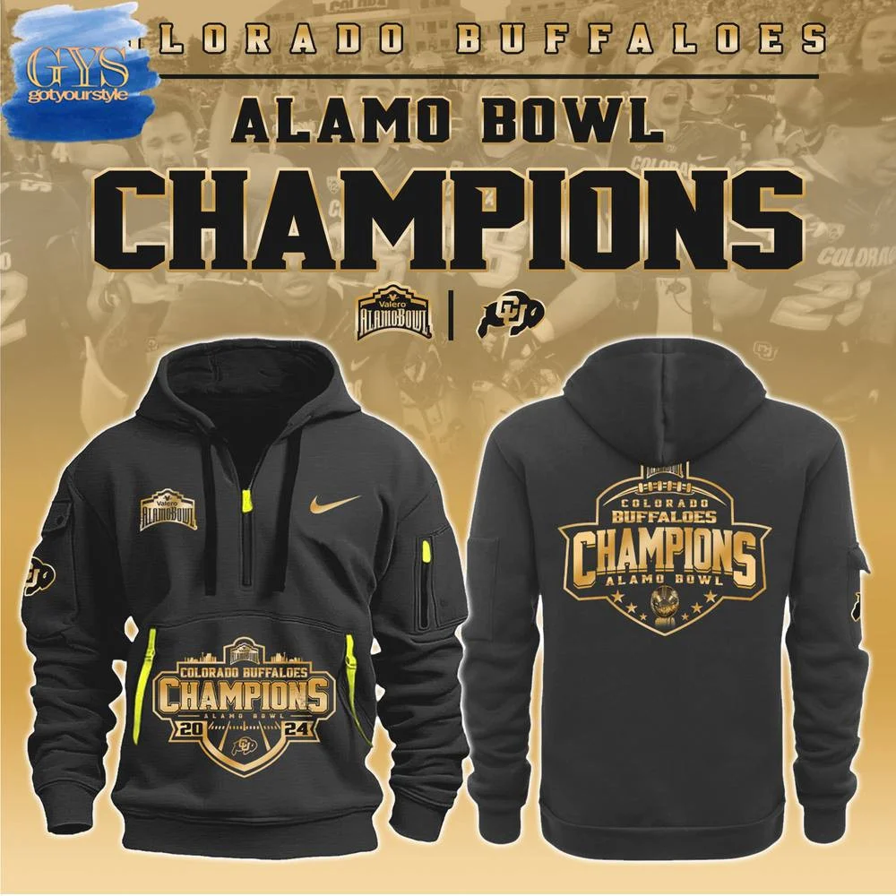 Colorado Buffaloes Football Alamo Bowl Champions Quarter Zip Hoodie QTZ0601