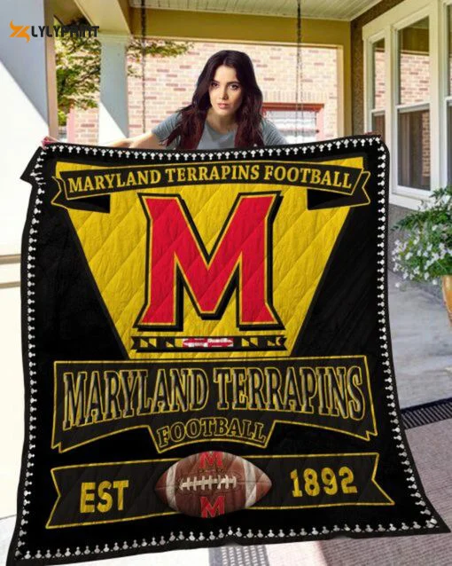 Maryland Terrapins 2 Quilt Blanket For Fans Home Decor Gift , Soft Quilt, King Size, All Season Cozy Quilt QB0901