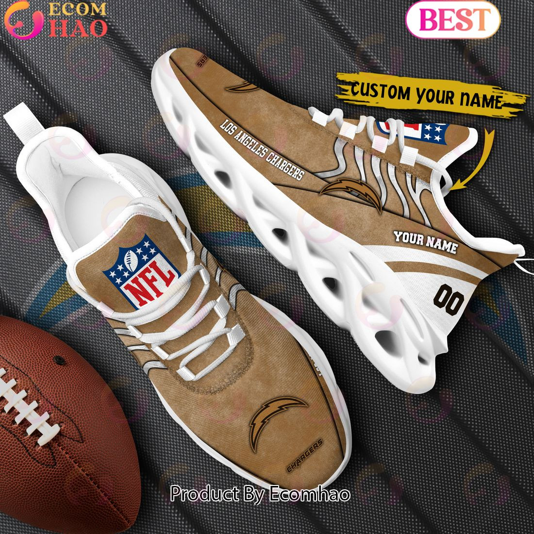 Custom Name Los Angeles Chargers X Salute to Service For Veterans Day Celebration Max Soul Shoes  Unisex sneakers MS0601