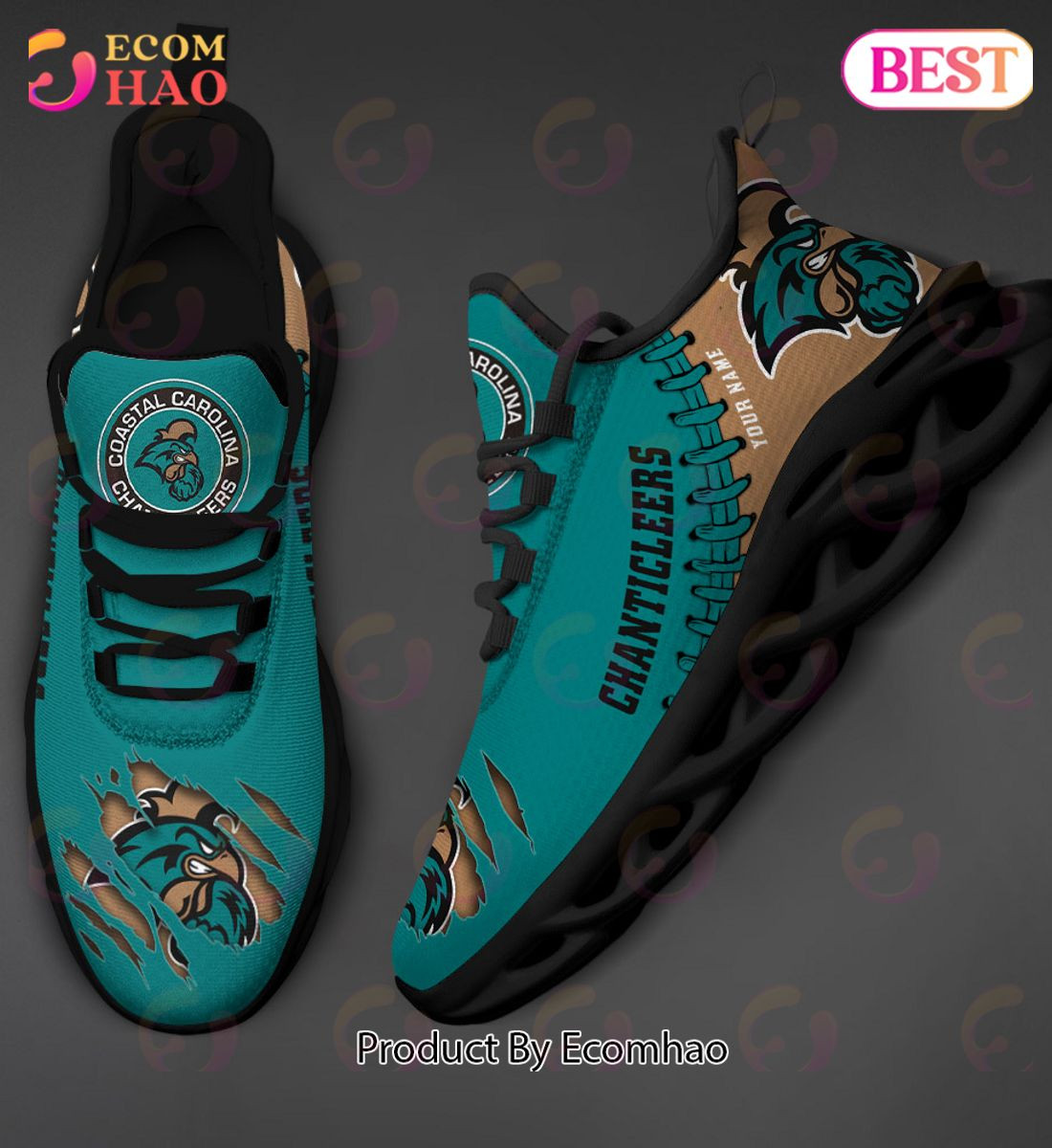 Coastal Carolina Chanticleers Max Soul Shoes Custom Name  Unisex sneakers MS0601