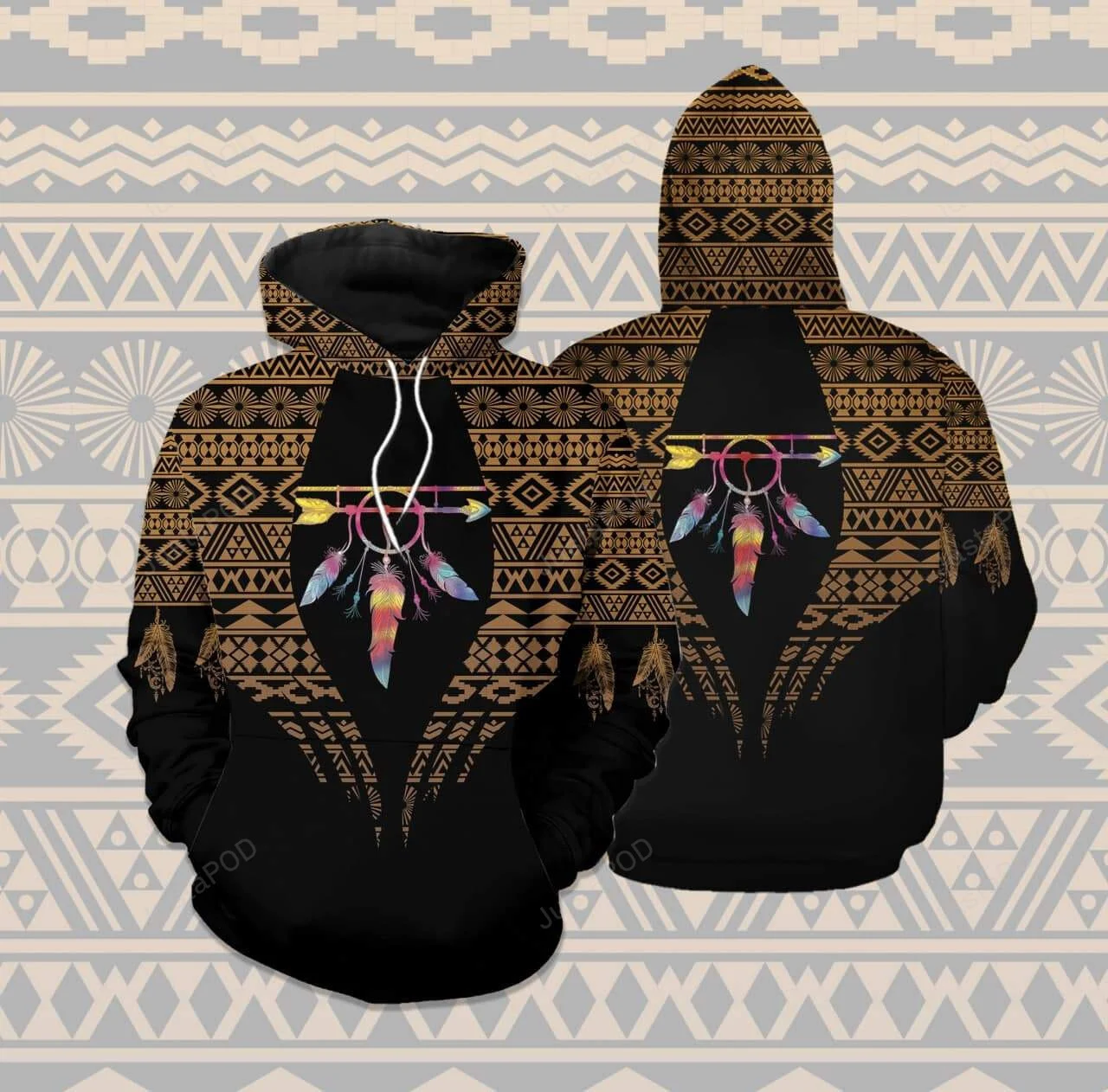 Feather Native American 3D All Print Hoodie, Zip- Up Hoodie HZ0501