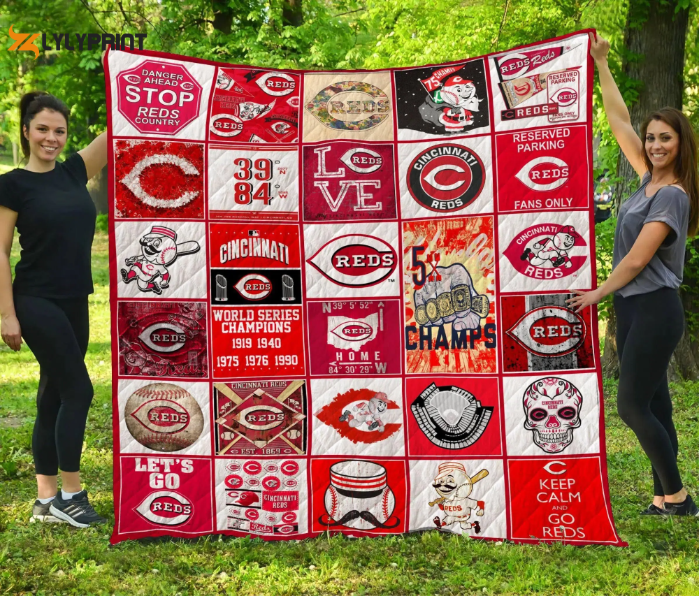 Cincinnati Reds Quilt Blanket For Fans Home Decor Gift , Soft Quilt, King Size, All Season Cozy Quilt QB0901
