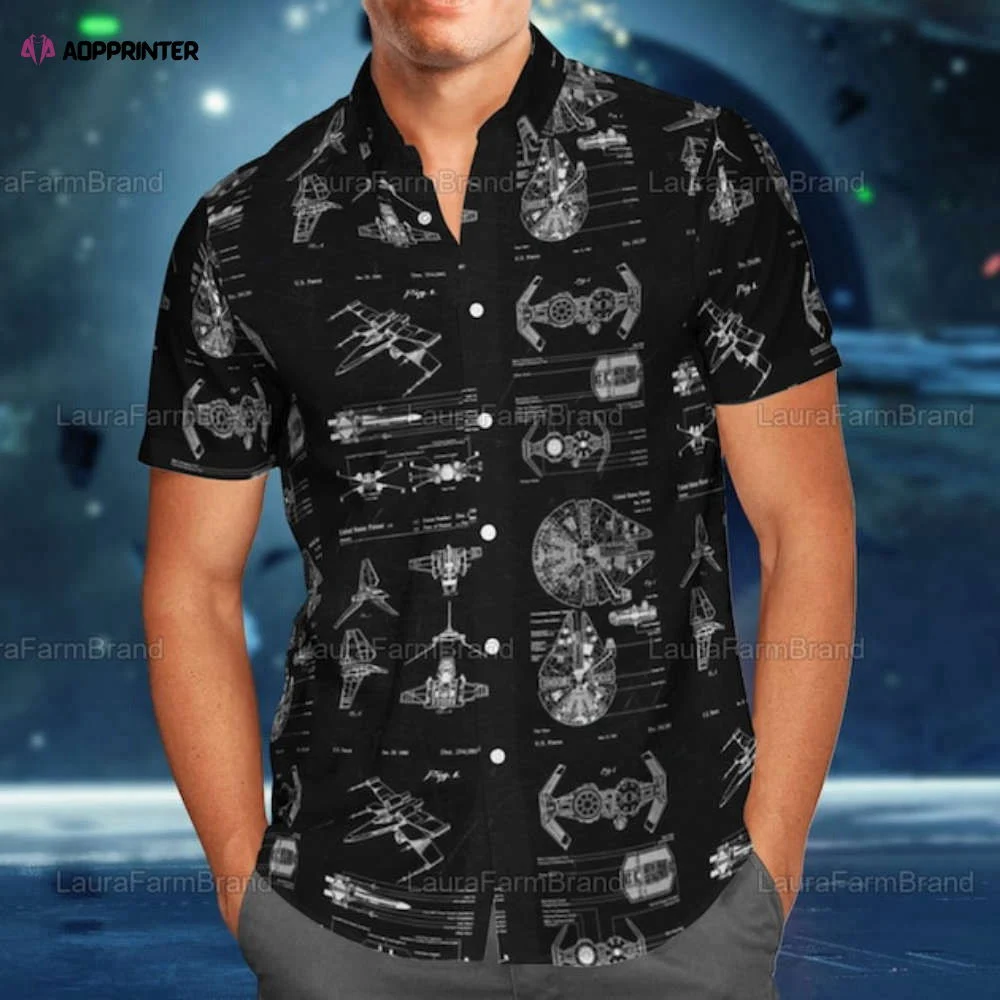 Star Wars Space Ship Battle Hawaiian Button Down Shirt, Star Wars Button Shirt, StarWars Beach Shirt HW0601