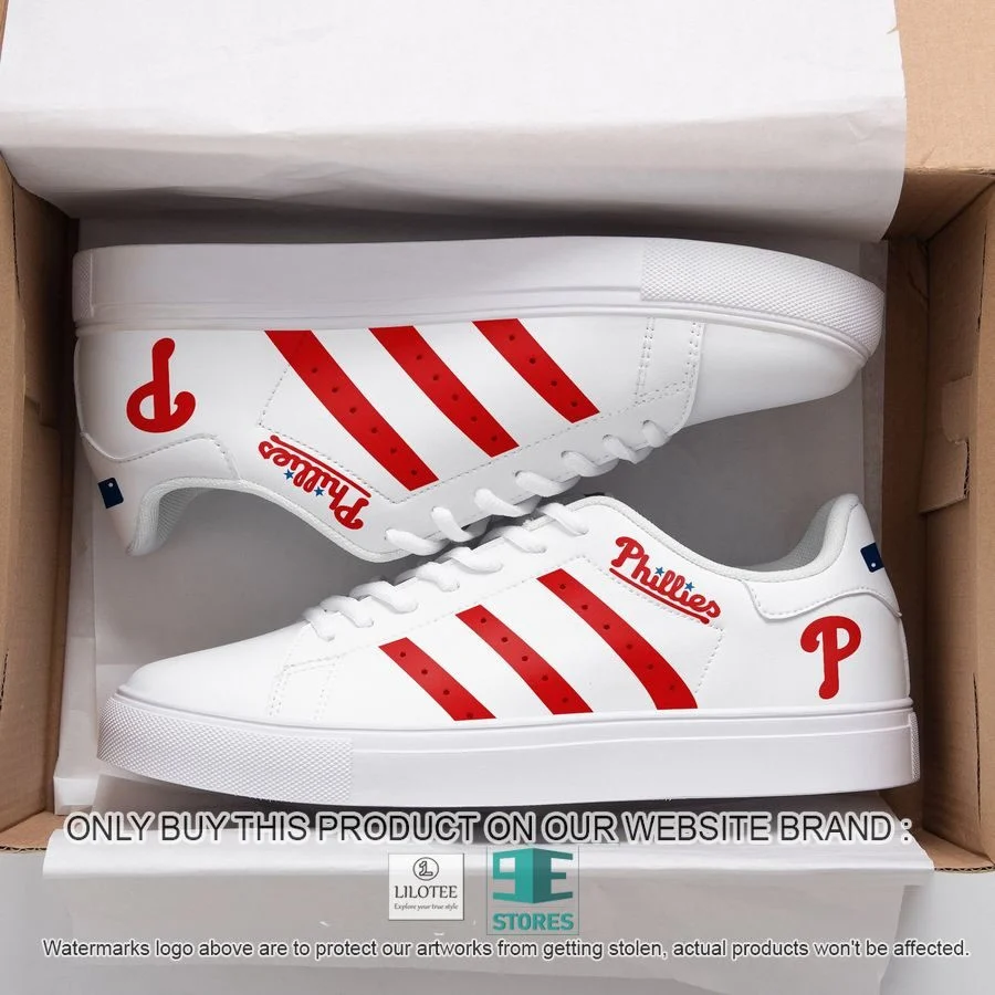 Custom MLB Philadelphia Phillies White Stan Smith Shoes , Trendy Style Sneakers ST0801