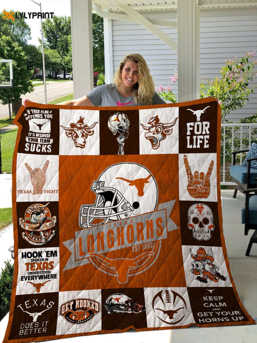 Texas Longhorns 1 Quilt Blanket For Fans Home Decor Gift , Soft Quilt, King Size, All Season Cozy Quilt QB0901