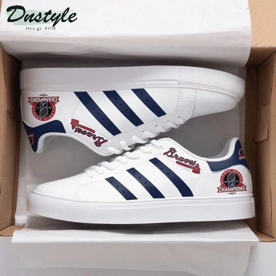 MLB Atlanta Braves Stan Smith Shoes V2 Unisex Women Men, Trendy Style Sneakers ST0801