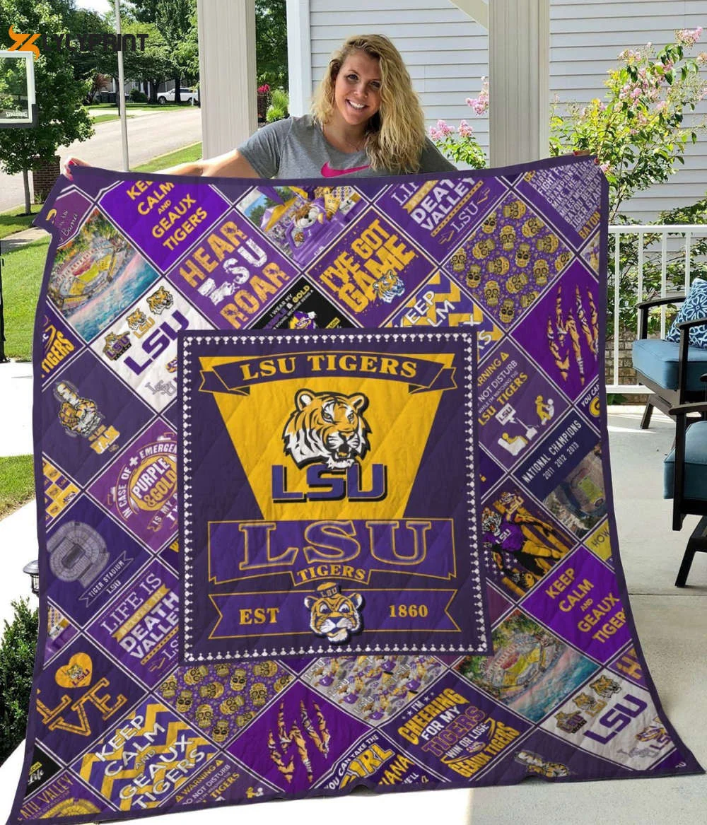 LSU Tigers 6 Quilt Blanket For Fans Home Decor Gift , Soft Quilt, King Size, All Season Cozy Quilt QB0901