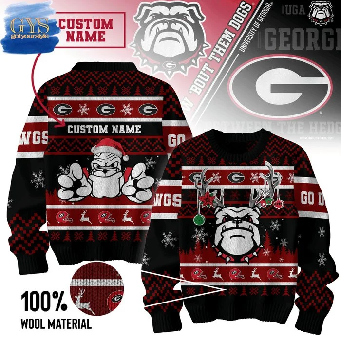Georgia Bulldogs Christmas Ugly Sweater , Cozy Soft Unisex Pullover SW0601