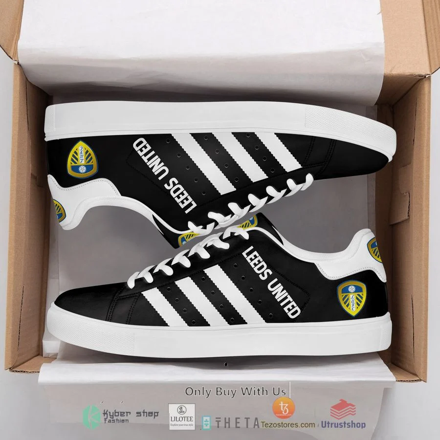 Leeds United Black White Stan Smith Shoes Custom for Men Women, Trendy Style Sneakers ST0801