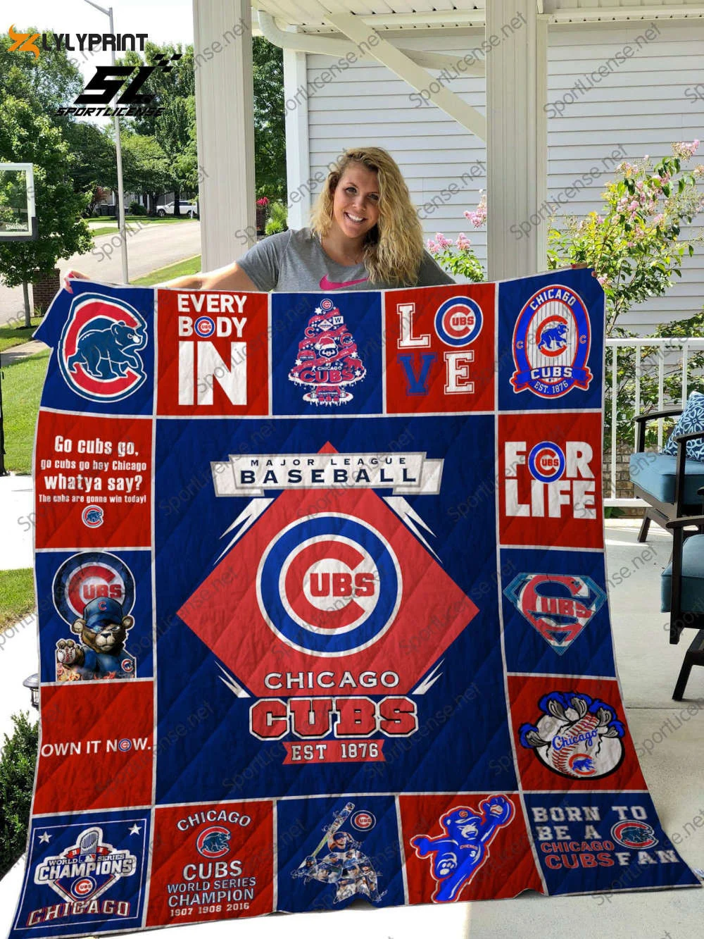 Chicago Cubs 1 Quilt Blanket For Fans Home Decor Gift , Soft Quilt, King Size, All Season Cozy Quilt QB0901