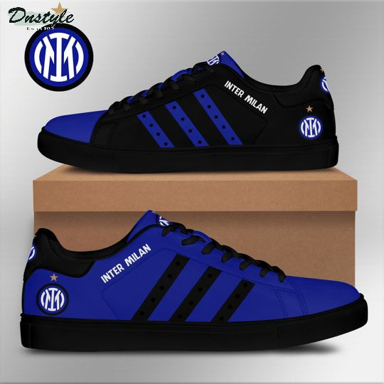 Inter Milan Blue Black Stan Smith Shoes Ladies Men, Trendy Style Sneakers ST0801