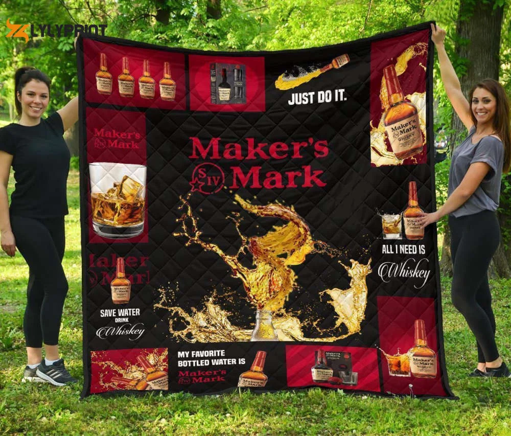 Maker's Mark Quilt Blanket For Fans Home Decor Gift , Soft Quilt, King Size, All Season Cozy Quilt QB0901