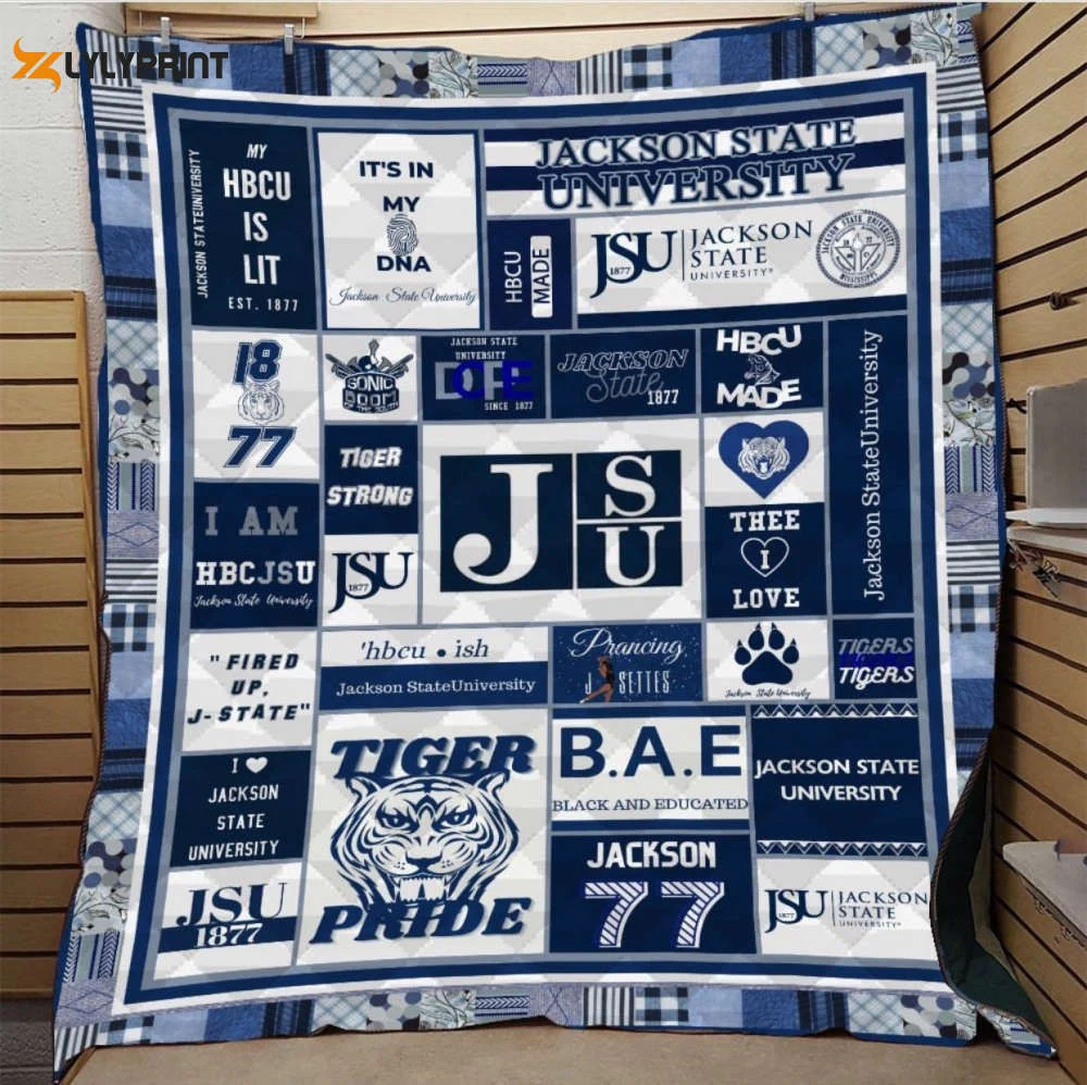 Jackson State Tigers 3 Quilt Blanket For Fans Home Decor Gift , Soft Quilt, King Size, All Season Cozy Quilt QB0901