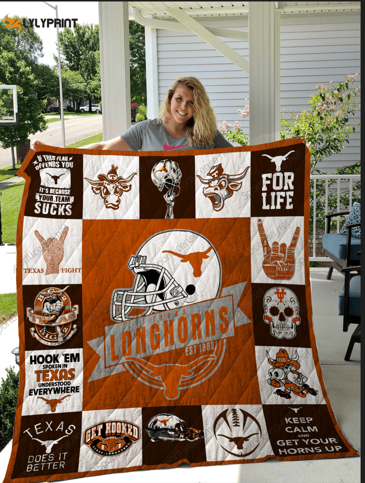 Texas Longhorns 1 Quilt Blanket For Fans Home Decor Gift , Soft Quilt, King Size, All Season Cozy Quilt QB0901