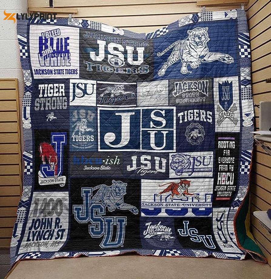 Jackson State Tigers Quilt Blanket For Fans Home Decor Gift , Soft Quilt, King Size, All Season Cozy Quilt QB0901