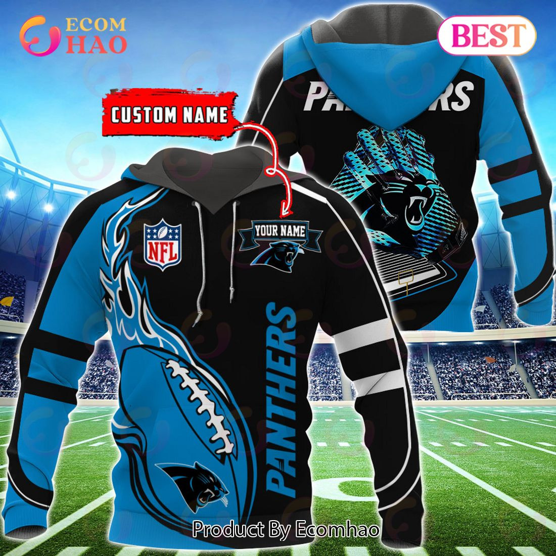 Carolina Panthers Custom Name Hoodie, Baseball Jacket, T-Shirt, Zipper, Sweatshirt, Zip Hoodie, Man – Women, Warm, Premium Quality HZ0501