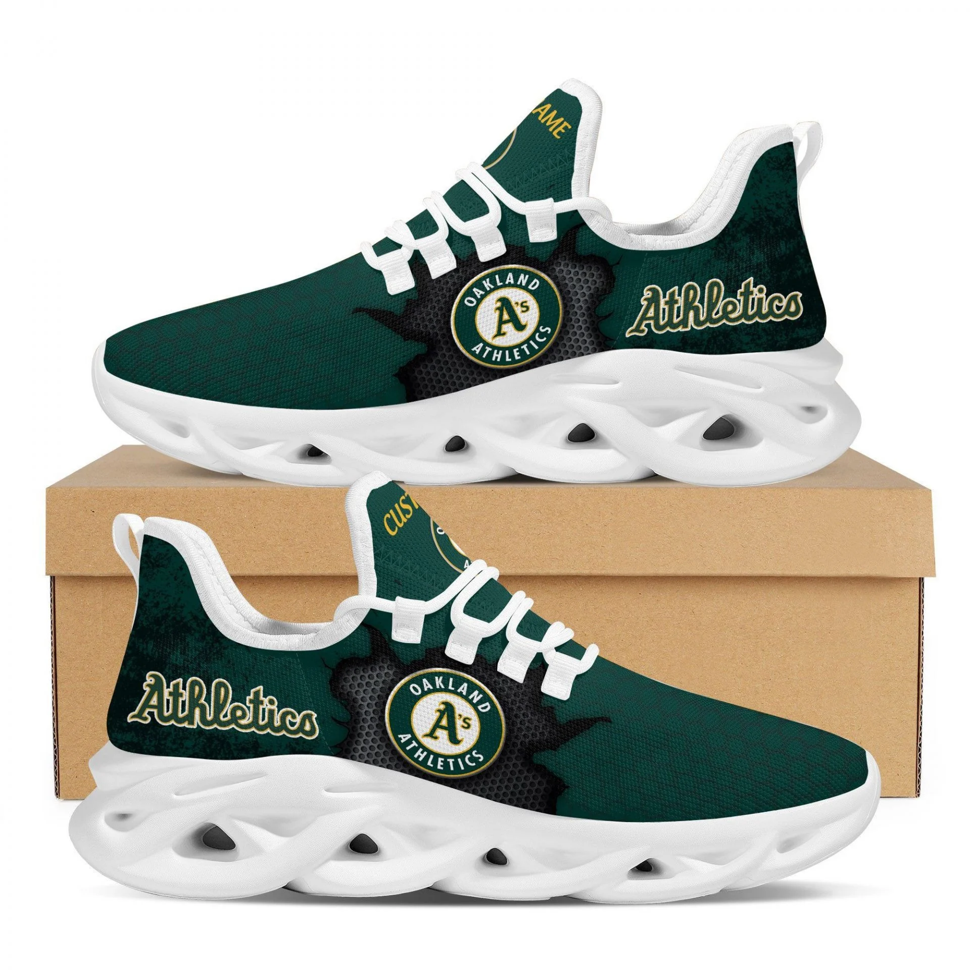 Custom MLB Oakland Athletics Max Soul Shoes V4 Sneaker MS0601
