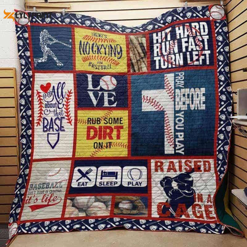 Baseball Quilt Blanket For Fans Home Decor Gift ,  Soft Quilt, King Size, All Season Cozy Quilt QB0901
