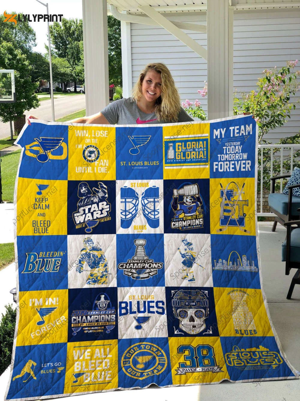 St. Louis Blues 2 Quilt Blanket For Fans Home Decor Gift , Soft Quilt, King Size, All Season Cozy Quilt QB0901