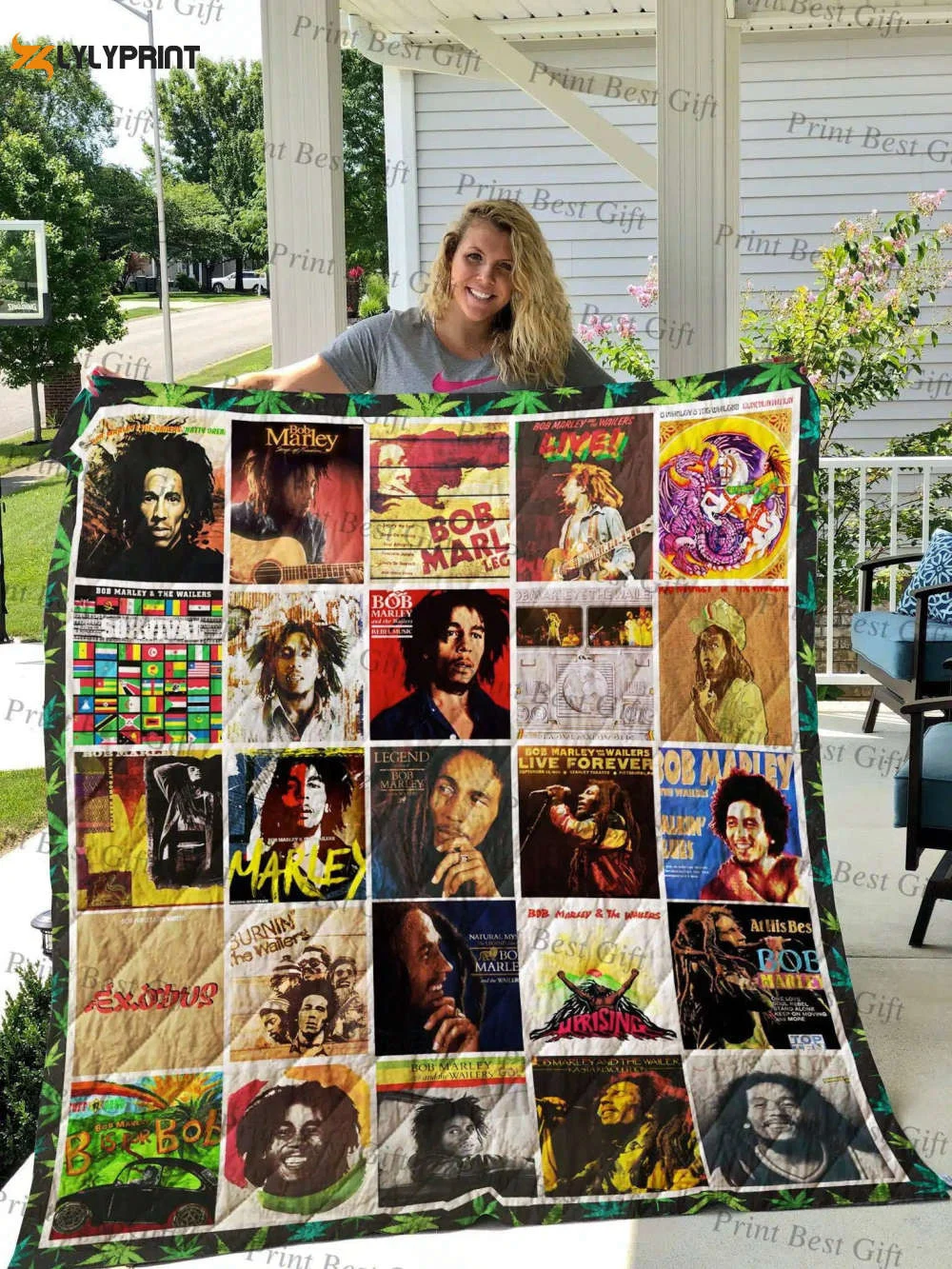 Bob Marley 4 Quilt Blanket For Fans Home Decor Gift , Soft Quilt, King Size, All Season Cozy Quilt QB0901