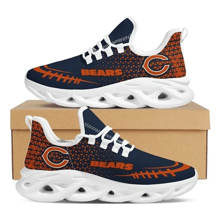 NFL Chicago Bears Black Orange Rugby Ball Edition Max Soul Shoes for Women and Men MS0601