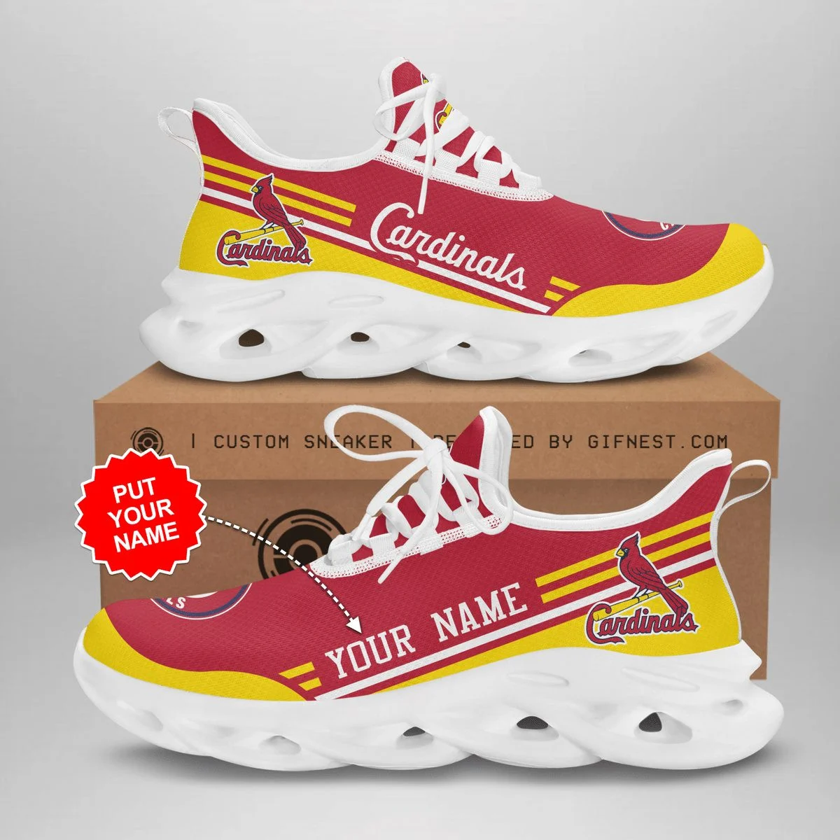 MLB St. Louis Cardinals Custom Name Max Soul Shoes V3 for Men and Women MS0601