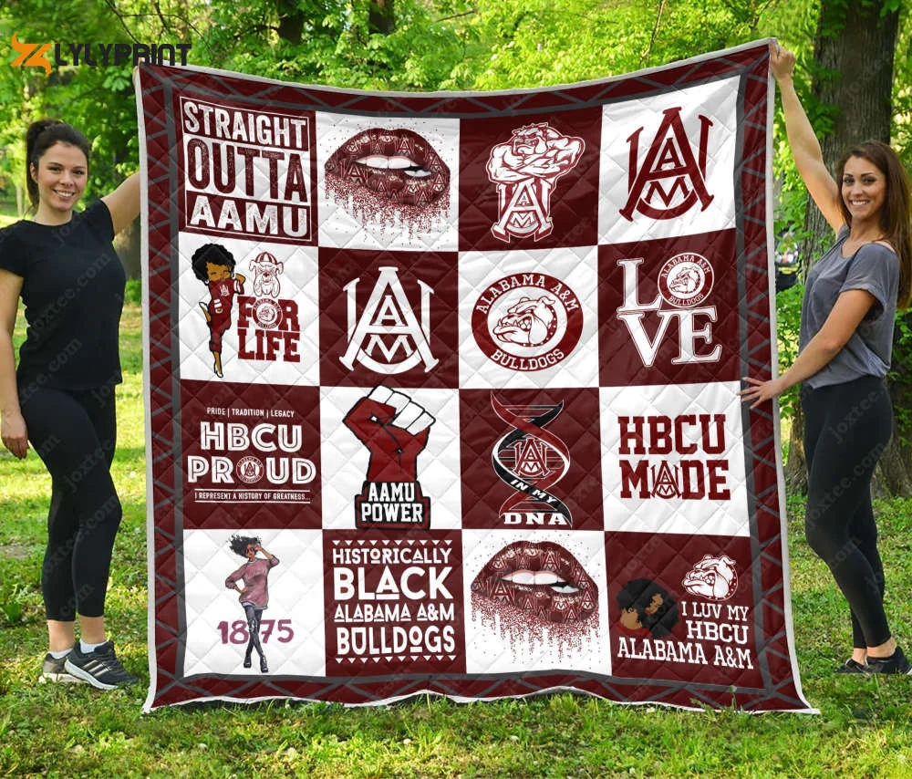 Alabama A&M Bulldogs Quilt Blanket For Fans Home Decor Gift , Soft Quilt, King Size, All Season Cozy Quilt QB0901