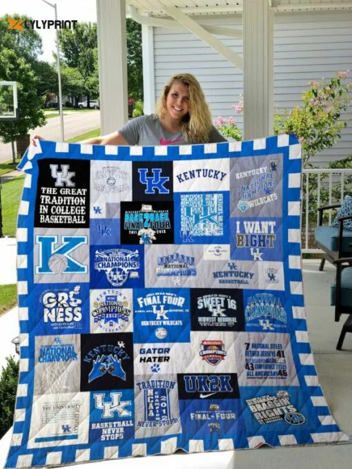 Kentucky Wildcats 2 Quilt Blanket For Fans Home Decor Gift , Soft Quilt, King Size, All Season Cozy Quilt QB0901