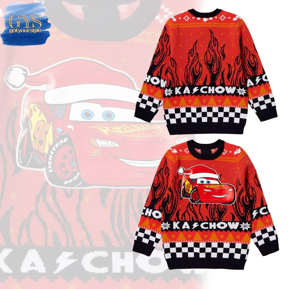 Disney Pixar Cars Lightning McQueen Ugly Christmas Sweater , Cozy Soft Unisex Pullover SW0601