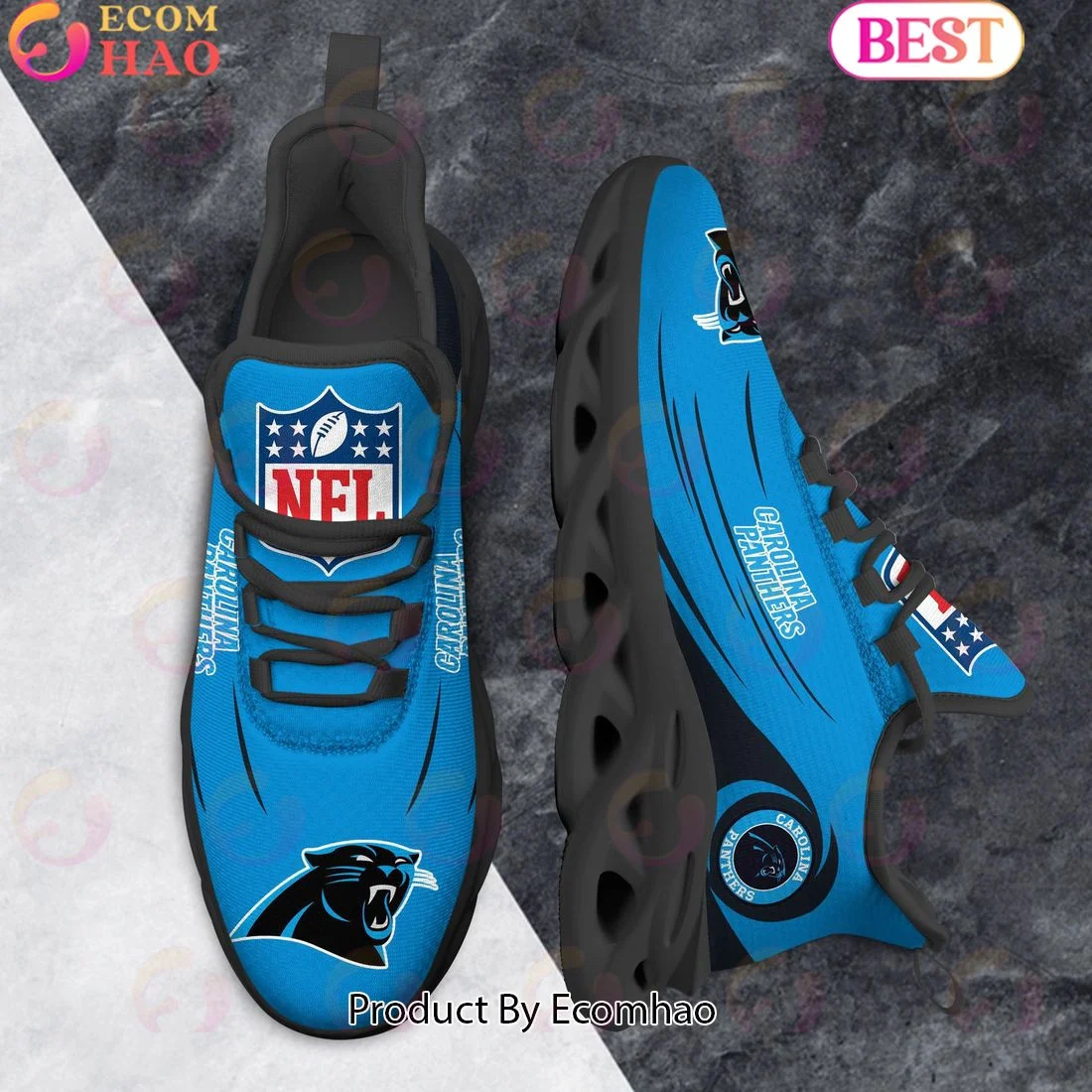 Carolina Panthers Clunky Sneakers Max Soul Shoes  Unisex sneakers MS0601