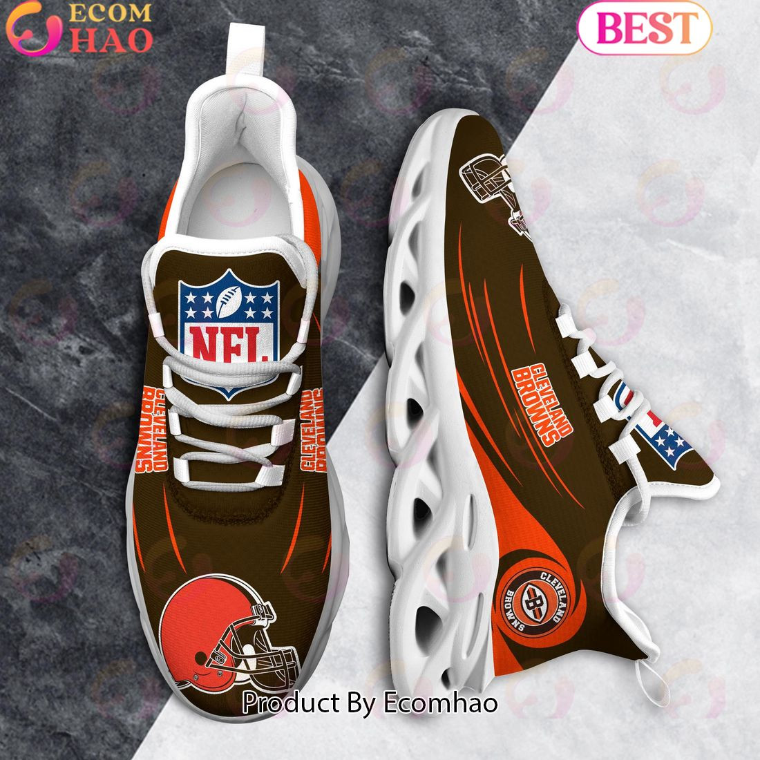 Cleveland Browns Clunky Sneakers Max Soul Shoes  Unisex sneakers MS0601