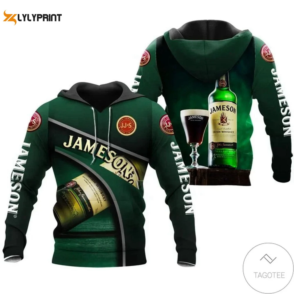 Jameson Irish Whiskey 3D All Over Print Hoodie, Zip Hoodie HZ0501