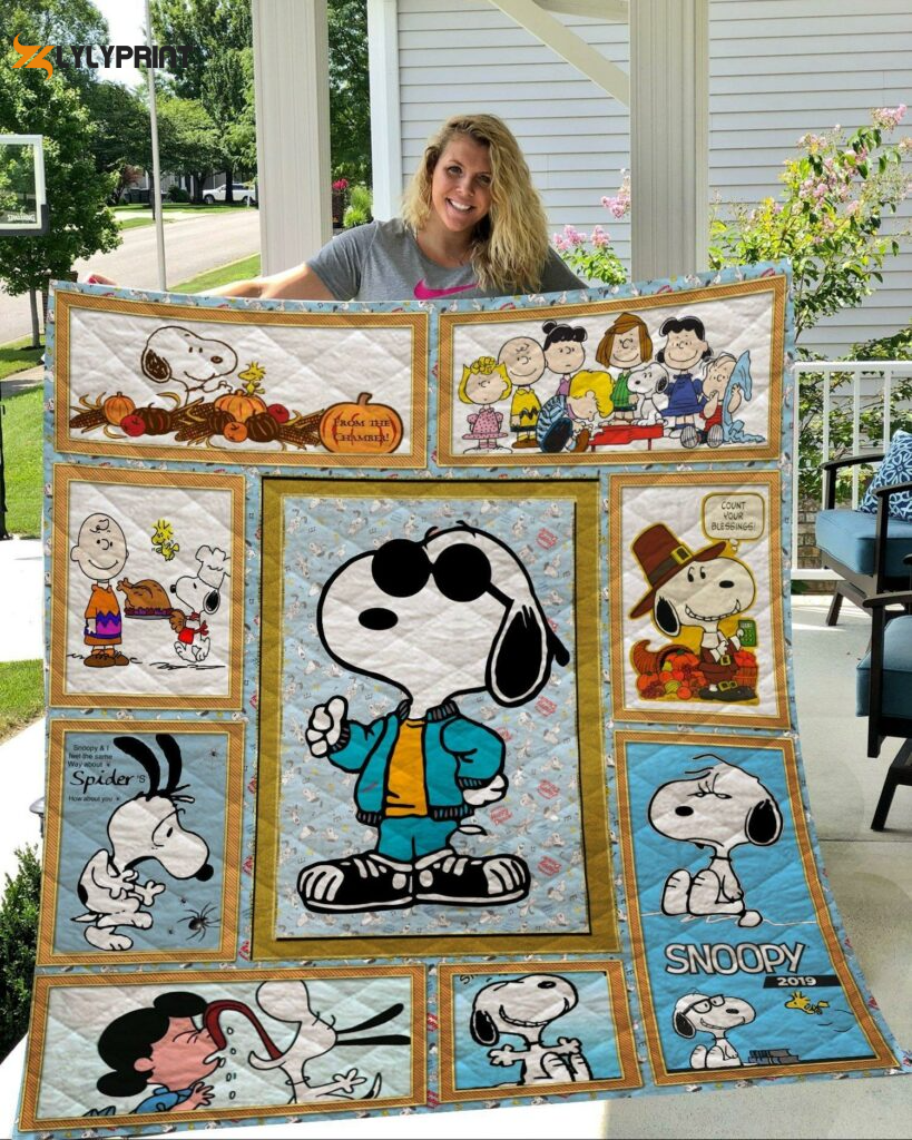Snoopy Quilt Blanket For Fans Home Decor Gift , Soft Quilt, King Size, All Season Cozy Quilt QB0901
