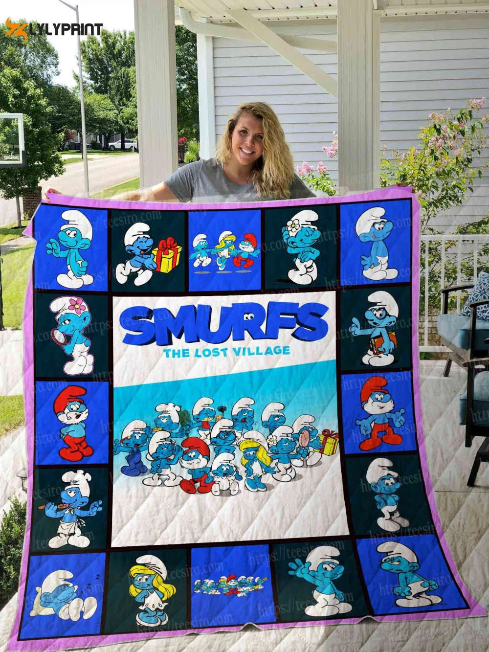 Smurfs Quilt Blanket For Fans Home Decor Gift , Soft Quilt, King Size, All Season Cozy Quilt QB0901