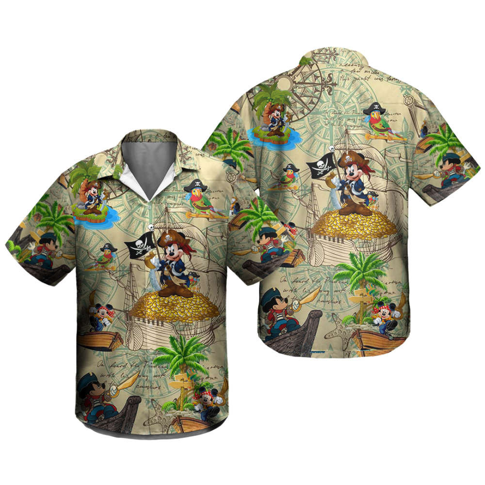 Mickey Pirates Hawaiian shirt, Mickey Hawaiian shirt HW0601
