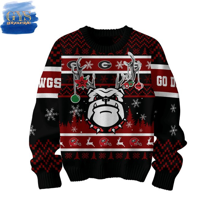 Georgia Bulldogs Christmas Ugly Sweater , Cozy Soft Unisex Pullover SW0601