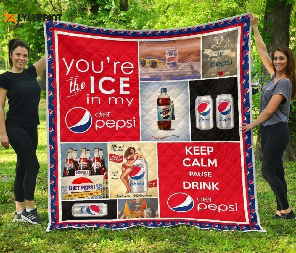 Pepsi Quilt Blanket For Fans Home Decor Gift , Soft Quilt, King Size, All Season Cozy Quilt QB0901