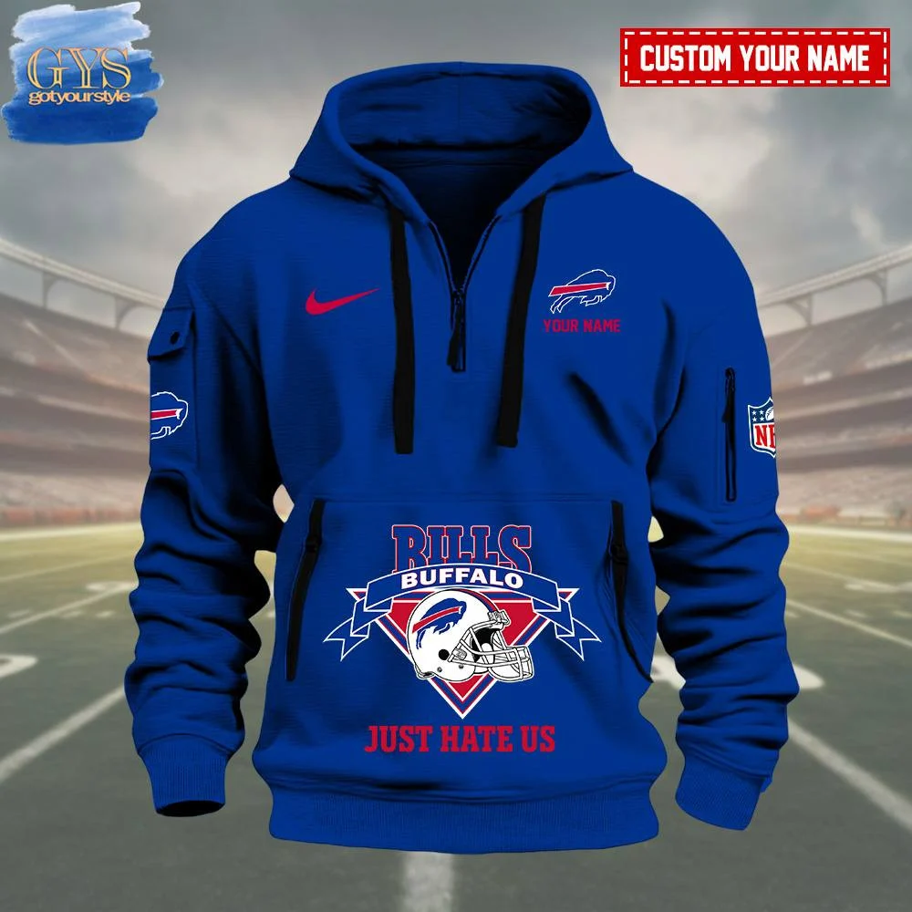 Buffalo Bills Just Hate Us Quarter Zip Hoodie QTZ0601